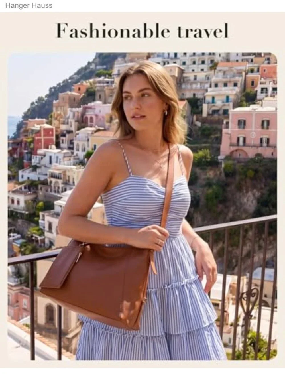 PU Leather Hobo Bag for Women Multi-Pocket Crossbody Shoulder Tote Purse with